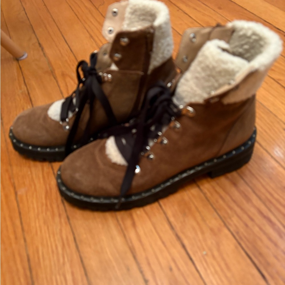 Steve Madden Sz7.5 Brown Shearling-Lined Women's Boots
